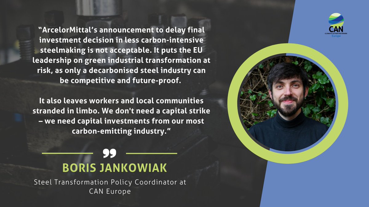 Will <a href="/ArcelorMittal/">ArcelorMittal</a> freeze green steel projects in Europe? 👉 carbon-pulse.com/346666/
⛔ It would be a disaster for the EU leadership on green industrial transformation.
✅ Only a decarbonised steel industry can be competitive, future-proof and socially just.
📰 Read our