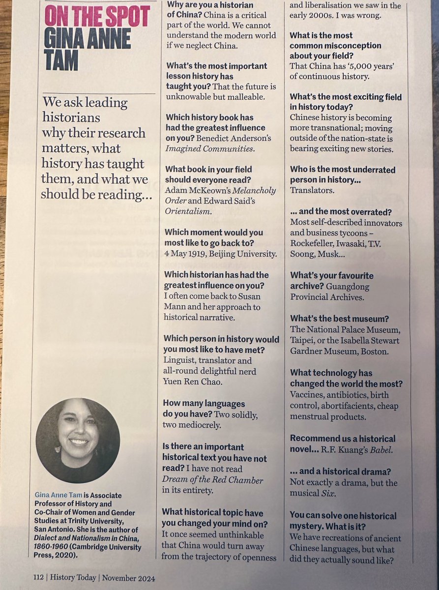 Gina Anne Tam 譚吉娜 (@dgtam86) on Twitter photo Had so much fun answering questions for <a href="/HistoryToday/">History Today</a> On The Spot!
Also real conversation w/ my partner while completing this:
Him: oh cool what will you say for person in history you’d most like to meet?
*at the same time*
Him…and don’t say Yuen Ren Chao
Me: Yuen Ren Chao Had so much fun answering questions for <a href="/HistoryToday/">History Today</a> On The Spot!
Also real conversation w/ my partner while completing this:
Him: oh cool what will you say for person in history you’d most like to meet?
*at the same time*
Him…and don’t say Yuen Ren Chao
Me: Yuen Ren Chao