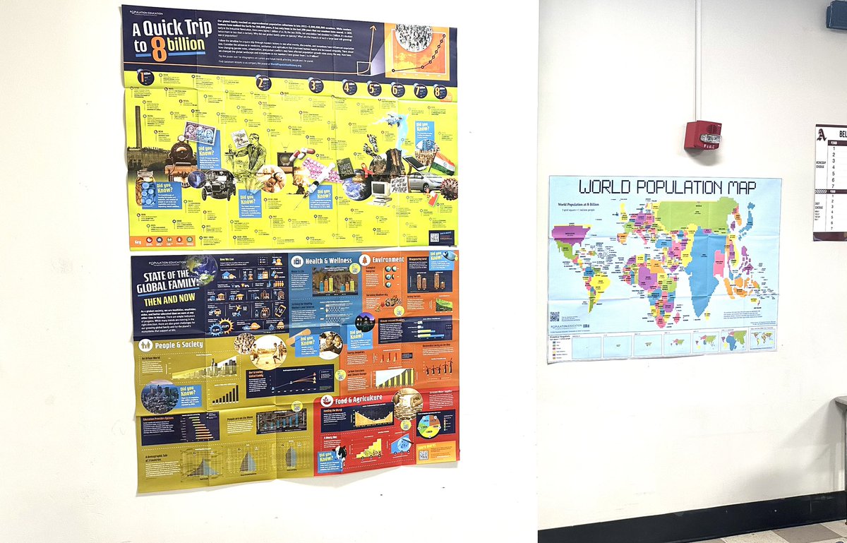 Put up some of the swag handed out from <a href="/PopulationEd/">Population Education</a> at #NCSS2024! 

Students love the new posters!

#APHG #PopulationEducation