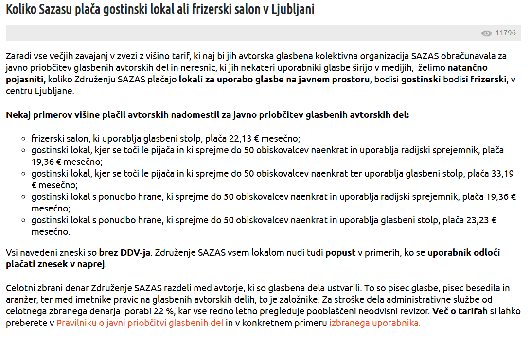 MSrebre's tweet photo. @aleshojs @RTV_Slovenija Vsak S.P ki ima lokal, mora plačati SAZAS-u naročnino. Komu gre ta denar? Vsi izvajalci na veselicah in žurkah po lokalih tudi. Zdej se bo treba odločit @vladaRS , a ukinemo #Sazas, ker se baje avtorji živijo od tega, al pa ukinemo tem muzikašem penzije, ki ste jim dotalali. https://t.co/jhTDc7OyDa
