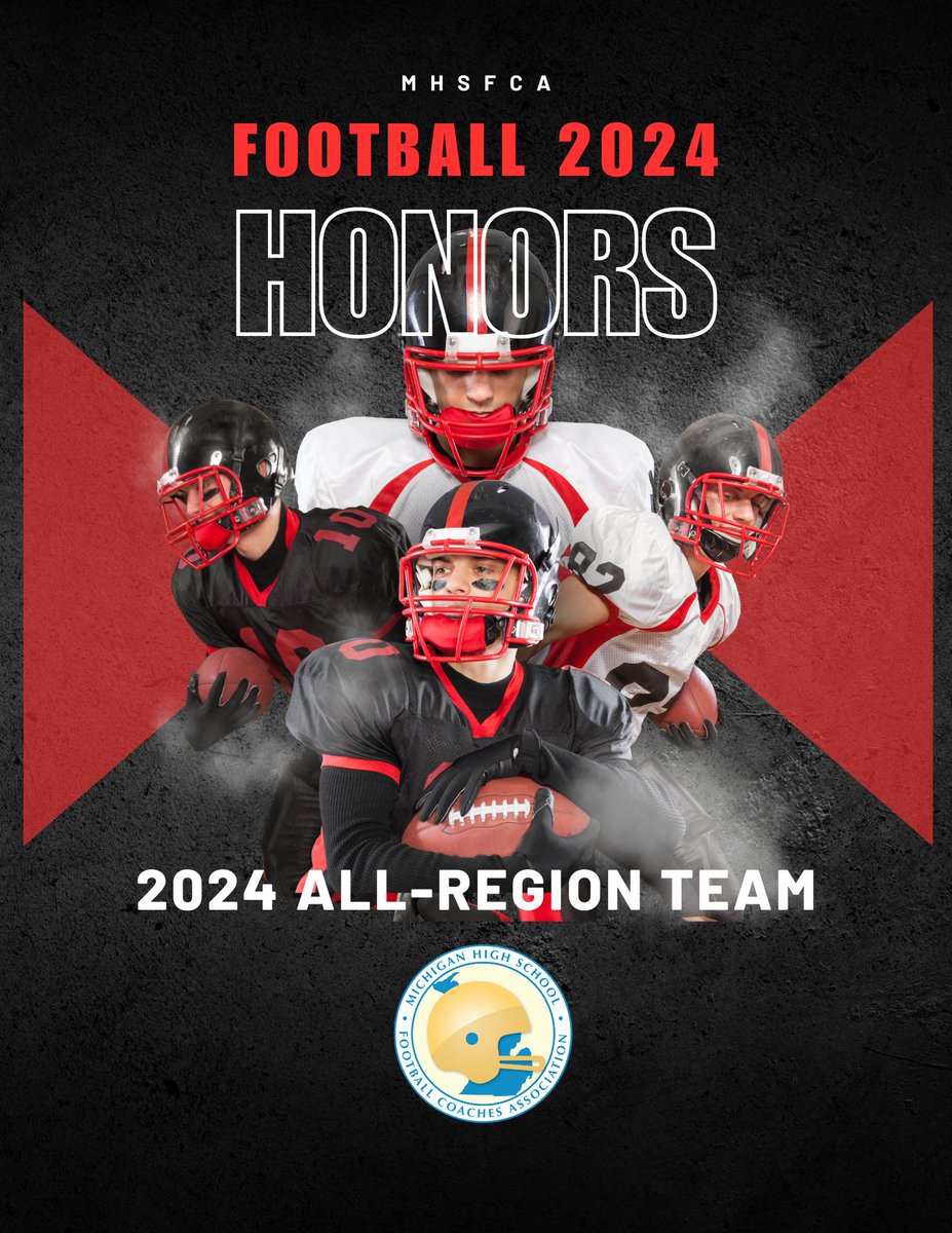 DonnellyDoug's tweet photo. The Michigan High School Football Coaches Association has posted its 2024 All-Region Teams and Region coaches of the year. https://t.co/FFm21PH3TK https://t.co/lnsavbkTjT
