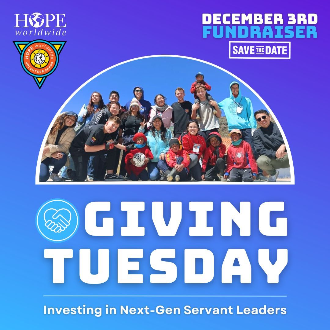 🚨 Save the Date! 🚨

This #GivingTuesday, support the HOPEww Volunteer Corps! Help us empower volunteers who serve communities in need globally. Join us on Dec 3rd!#hopeww #givingtuesday