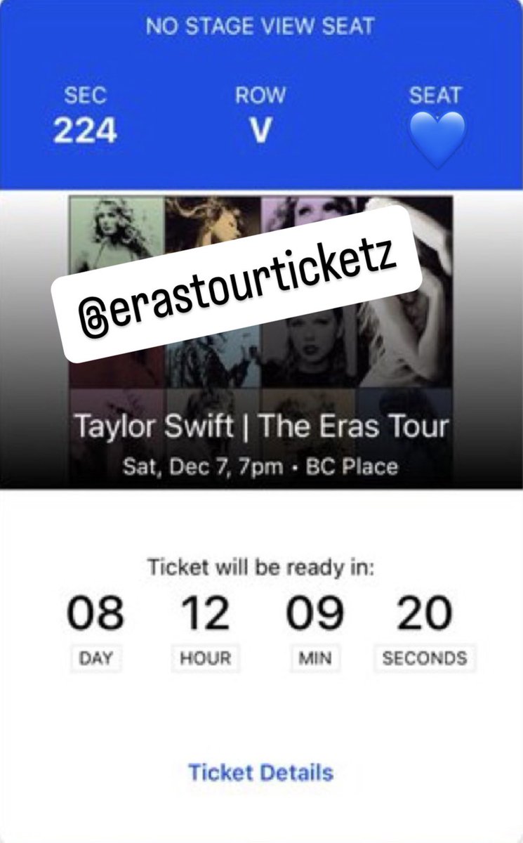 erastourticketz's tweet image. **SELLING**
🩶(1) ticket for Vancouver @ BC Place on 12/7/2024; TOTAL: $17 CAD + PayPal G&amp;amp;S fee 
🩶Comment and let us know you want to go to the show!
🩶Ticket(s) and price have been verified. Buyer will be selected once confirmed tickets can be transferred. 

*Please no DMs! 🫶🏻