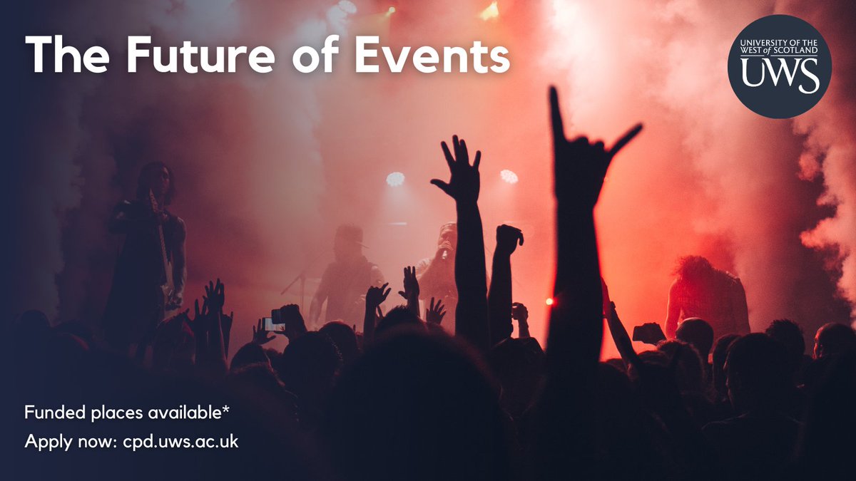 UWS_CPD's tweet photo. The Future of Events explores the ways in which we can embrace digital platforms and transformative technology to ensure the future of the events industry.
Funded places available via Skills Scholarships: https://t.co/gKLxMKMUxM…
#EventProfs #EventManagers #DigitalEvents https://t.co/LNt5JjwMVp