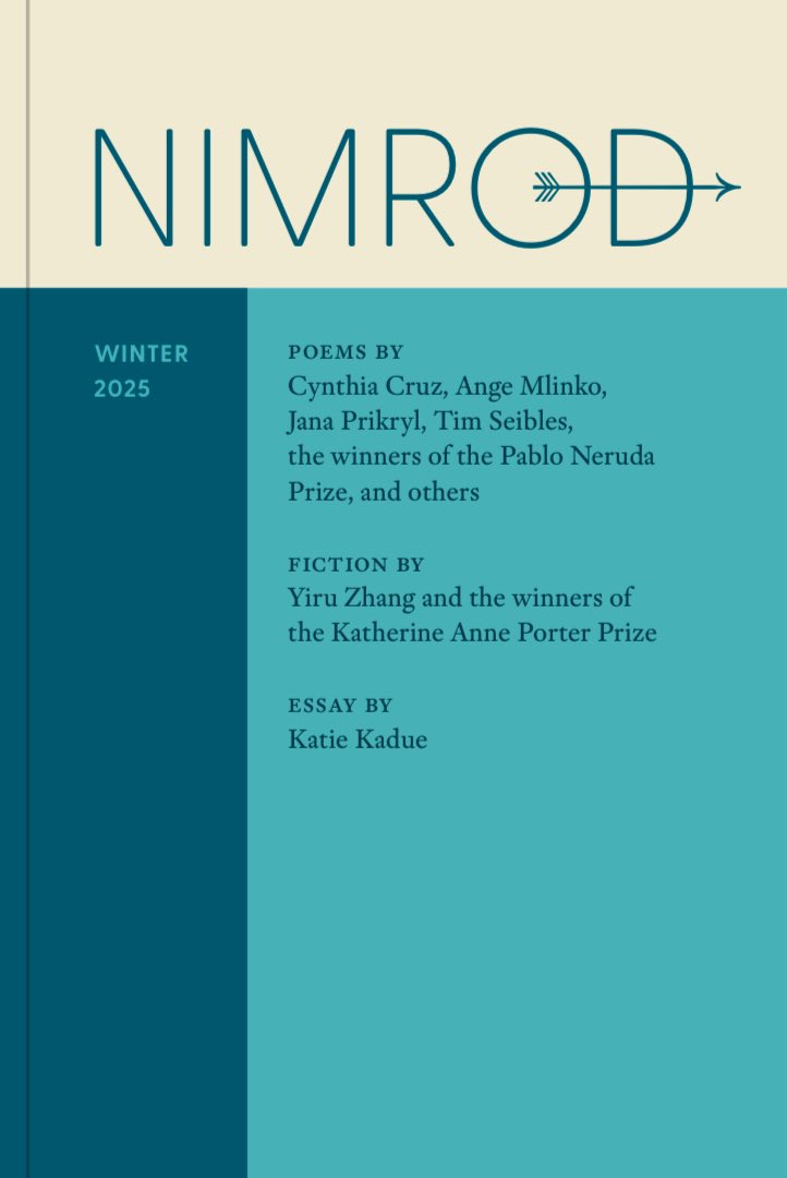 NimrodJournal's tweet image. A new look for a new year. Our Winter 2025 issue, which will reach readers in January, features work by writers we’ve admired for years, as well as poems and stories by those just starting their careers. A thing of beauty, inside and out. We couldn’t be more proud.
