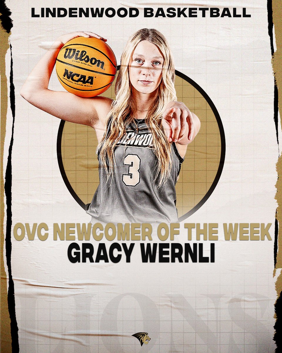 Lindenwood Womenโs Basketball (@lindenwoodwbb) on Twitter photo Gracy Wernli from <a href="/LindenwoodWBB/">Lindenwood Womenโs Basketball</a> was tabbed as the Co-OVC Newcomer of the Week after her performances last week vs. Evansville and Kansas City๐ฆ๐
Wernli averaged 15 points last week including a career-high 16 points vs. Kansas Cityโฌ๏ธ
๐|tinyurl.com/yc29cc3u
#RespectTheWood Gracy Wernli from <a href="/LindenwoodWBB/">Lindenwood Womenโs Basketball</a> was tabbed as the Co-OVC Newcomer of the Week after her performances last week vs. Evansville and Kansas City๐ฆ๐
Wernli averaged 15 points last week including a career-high 16 points vs. Kansas Cityโฌ๏ธ
๐|tinyurl.com/yc29cc3u
#RespectTheWood