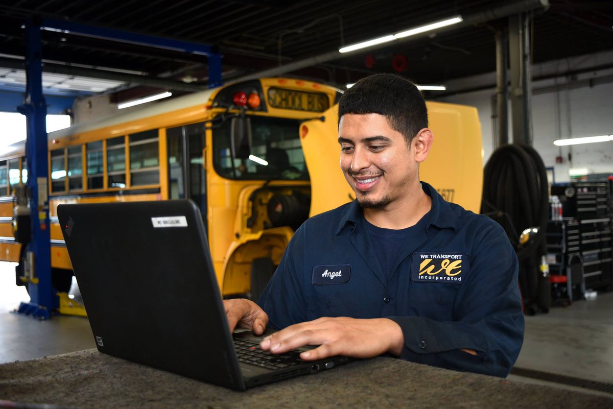 WeTransportInc's tweet image. Our highly skilled technicians work tirelessly to preserve the function of our fleet using state-of-the-art technology.

#technicians #mechanics #stateofart #technology #busfleet #transportation #wetransport #generationsofsafety