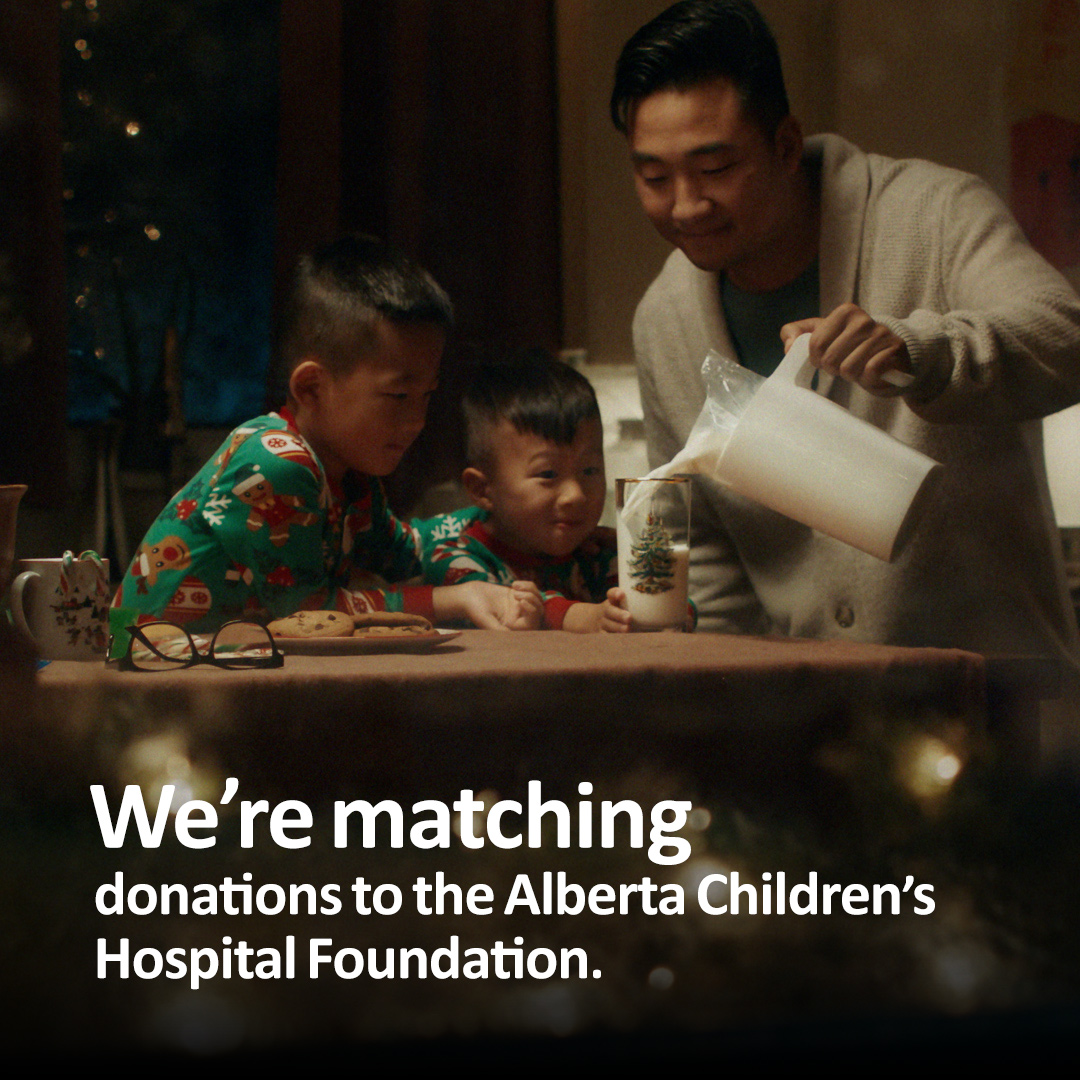 AlbertaMilk's tweet photo. Until December 3rd, Alberta’s dairy farmers are matching donations to Alberta Children's Hospital Foundation up to a total of $100,000. Double your impact with your donation: https://t.co/YU1eQJyDXQ

#GoodGoesALongWay @achfkids https://t.co/egL3vP6xab