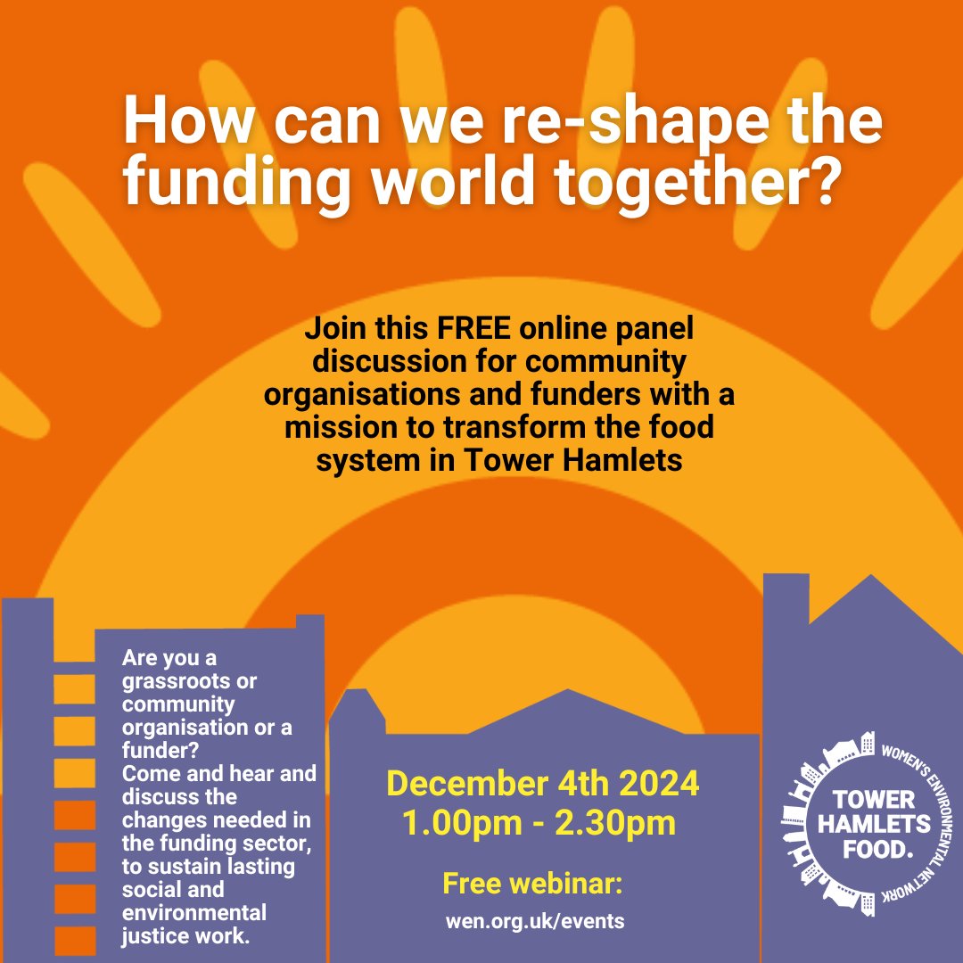 Wen. (Women’s Environmental Network) (@wen_uk) on Twitter photo 📣We're on the look out for panel members for our event: How can we re-shape the #funding world together? 1pm 4/12. Call out for community orgs that works on environmental & social justice issues. Bursary available. Email zoe@wen.org.uk.
ow.ly/u2Fz50U72n3 📣We're on the look out for panel members for our event: How can we re-shape the #funding world together? 1pm 4/12. Call out for community orgs that works on environmental & social justice issues. Bursary available. Email zoe@wen.org.uk.
ow.ly/u2Fz50U72n3
