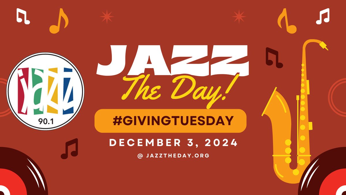 One week from today - it'll be time to JAZZ The Day!

Please consider making a year-end donation to your favorite public jazz radio station. 

#GivingTuesday

Learn more: ow.ly/kkeZ50UfgA1