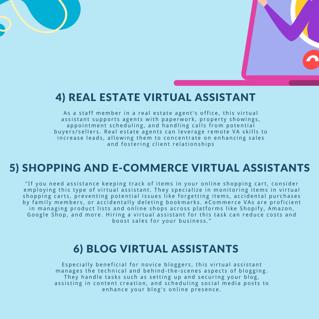 AIVirtualOps's tweet photo. Discover the 10 types of Virtual Assistants! From tech pros to creative experts, see how they’re reshaping the digital world. 

#VirtualAssistants #VA #TechMagic #DigitalSupport
#AIVirtualOps #AIVO https://t.co/qzfqxDzOMo