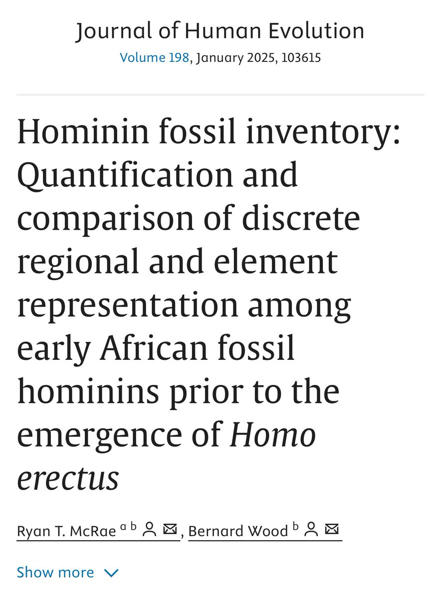 Check out my new JHE paper online now! Full access at authors.elsevier.com/a/1k9j7AlZXXrxI 

DM or email me with any questions/comments! 
#hominin #humanevolution #fossils