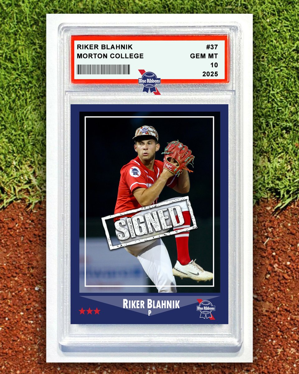 Welcome back to LHP Riker Blahnik, who will be returning for season number three with the Blue Ribbons in 2025. The Morton College commit was with the team in 2023 but did not see any game action until 2024, and figures to take on a much bigger role with the pitching staff in '25
