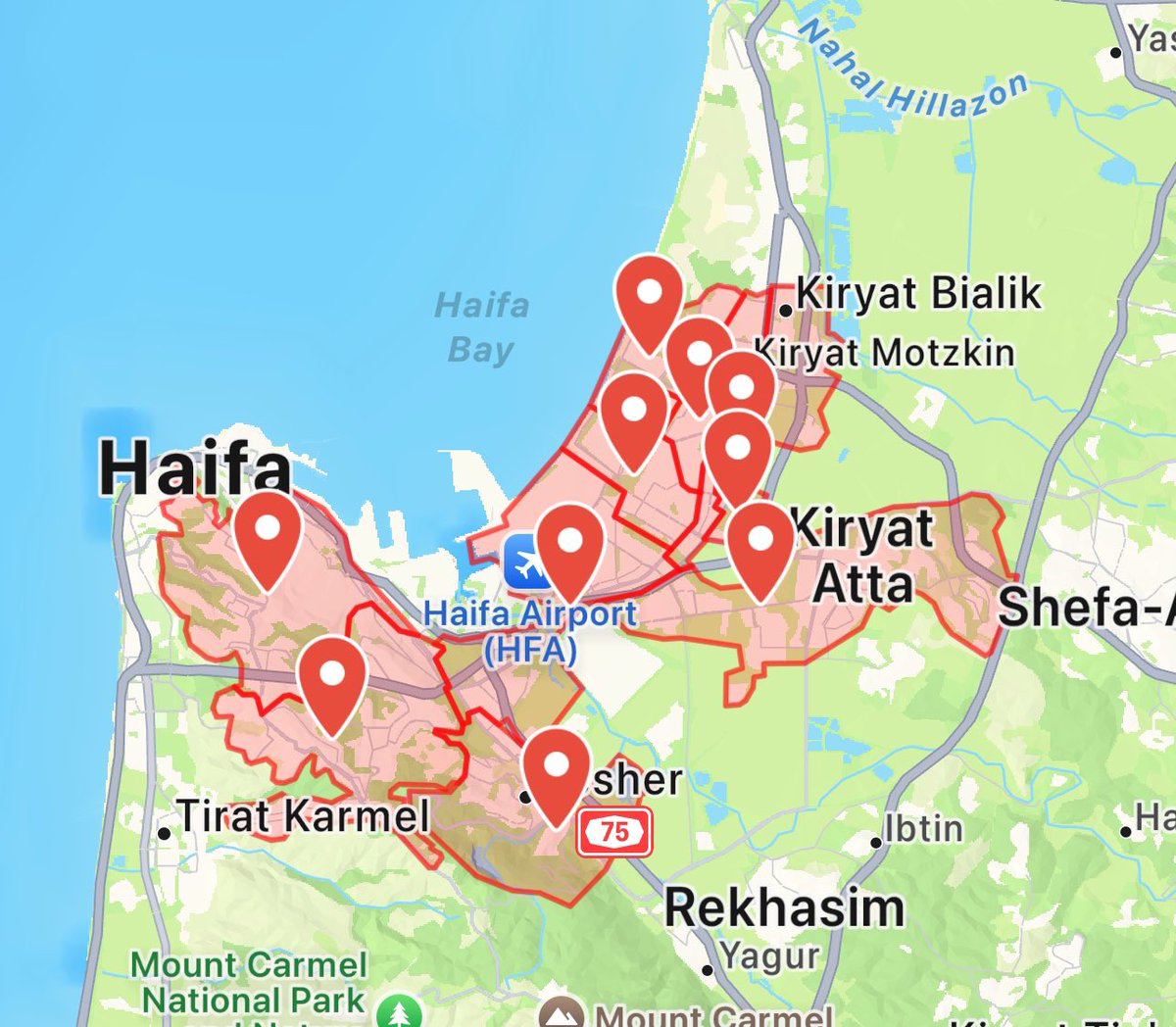 Osint613's tweet image. A few minutes ago; Hezbollah targeted Haifa