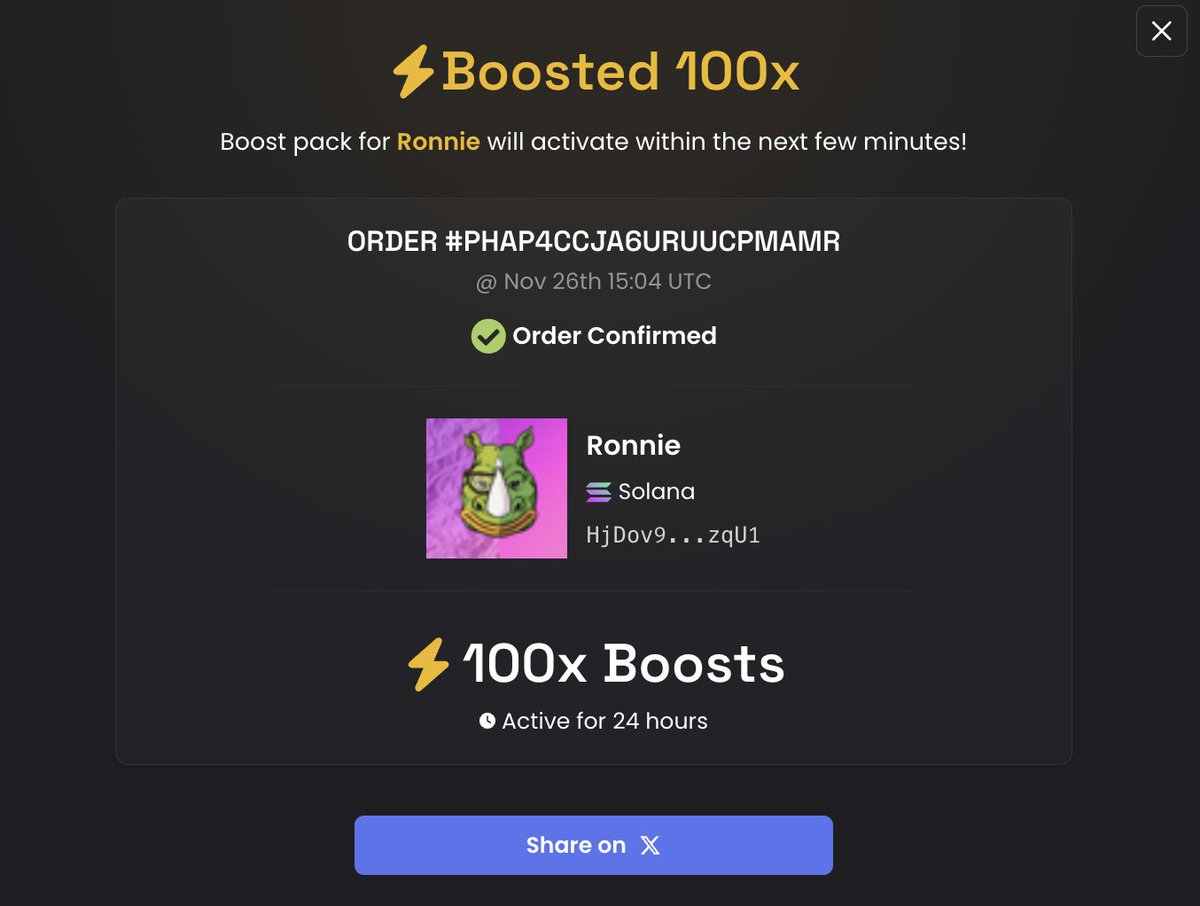 We're supercharged with a 100x Boost for the next 24 hours! ⚡ Watch as $Ronnie takes the spotlight on Solana and beyond.