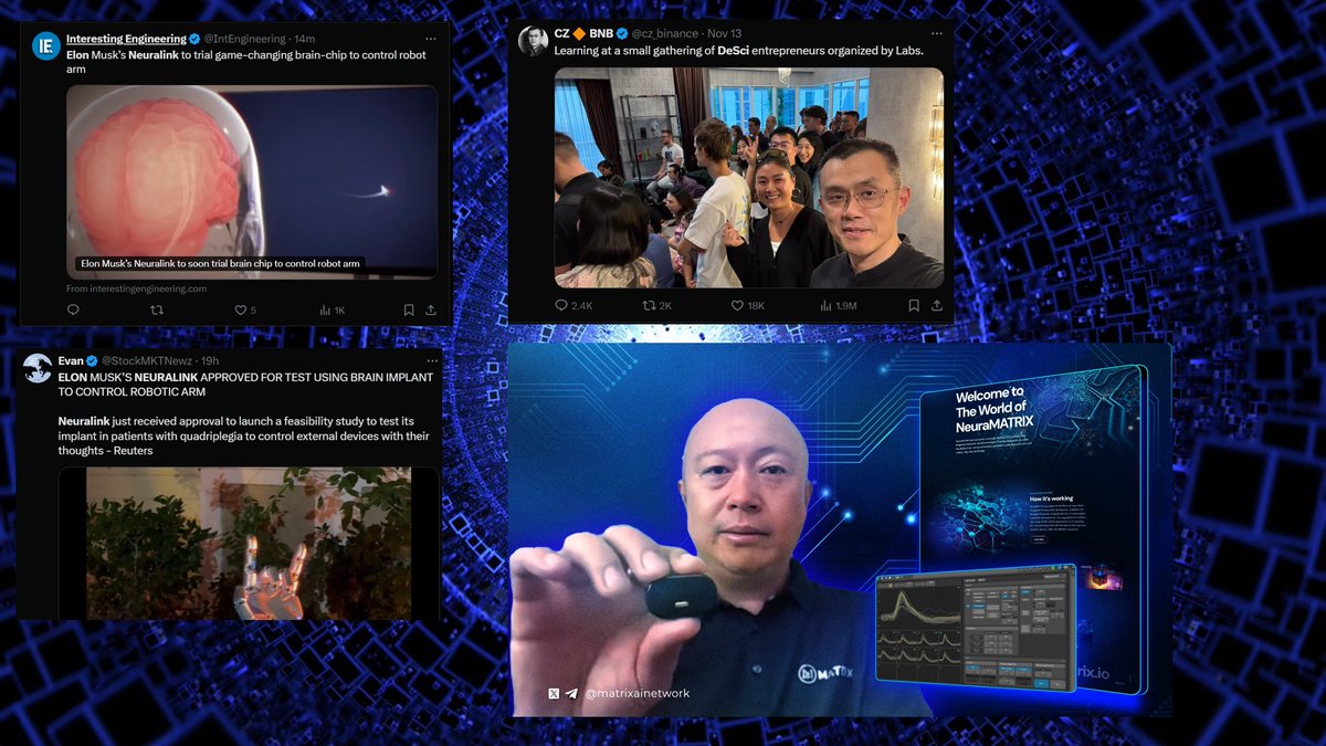Cryptech_Sam's tweet photo. #DePIN+#DeSci+#AI= $MAN

Many #AI projects in the #Blockchain space pop up for hype & vanish in months.

Here’s one: a project consistently developing #AI and #DePIN🛠️products since 2018.

$MAN @MatrixAINetwork A project with a doxxed team.

If you missed $BTC $ETH $SOL $KAS, finding a true #gem is rare. this is your chance to discover another criminally undervalued gem working on #AI & #DePIN.

Many might look at the chart 📉 and question why a project that has been in development since 2018 hasn’t yet made a significant impact in terms of market cap. 💰

But let me explain: name a project launched in 2018 that’s still alive today. 🤔 Only a handful remain, and those that do are typically valued in hundreds of millions 💵 or even billions 💎 ($XRP, $XLM, etc.).

#MATRIX is the ONLY project 🏆 from that era that hasn’t yet seen exponential growth 🚀. But it’s still building and alive—and soon, it too could be valued in billions! 🌋

It’s the only #AI project connecting to real-life applications 🌍 at this scale.

I believe this can easily be a x100 gem 🚀💸 with a market cap under $10M.

Here’s why:

🤝 Partnership with NEURAMATRIX, a leading provider of Brain-Computer Interface (BCI) 🧠 technology, similar to Neuralink.

Neuralink’s relevance 🌟: Guess who owns Neuralink and has been promoting this tech?

@elonmusk has made several posts recently about this topic. 

@cz_binance also expressed support for this group #DeSci 💡.

Technically, 

$MAN has been forming a large falling wedge 📊 on the 1-week timeframe since March and is currently in a heavy demand zone 🛡️. A breakout from this zone could send it flying. 🚀

#AI + #DePIN + #DeSci = #MAN #MATRIX

Imagine an AI Layer 1 crypto project 🧠 developing cutting-edge solutions since 2018 with a market cap under $10M. Plus, Shanghai courts 🏛️ confirm that personal ownership of crypto assets is legal.

🔥 Don’t sleep on this gemWhich can print X's Anytime!