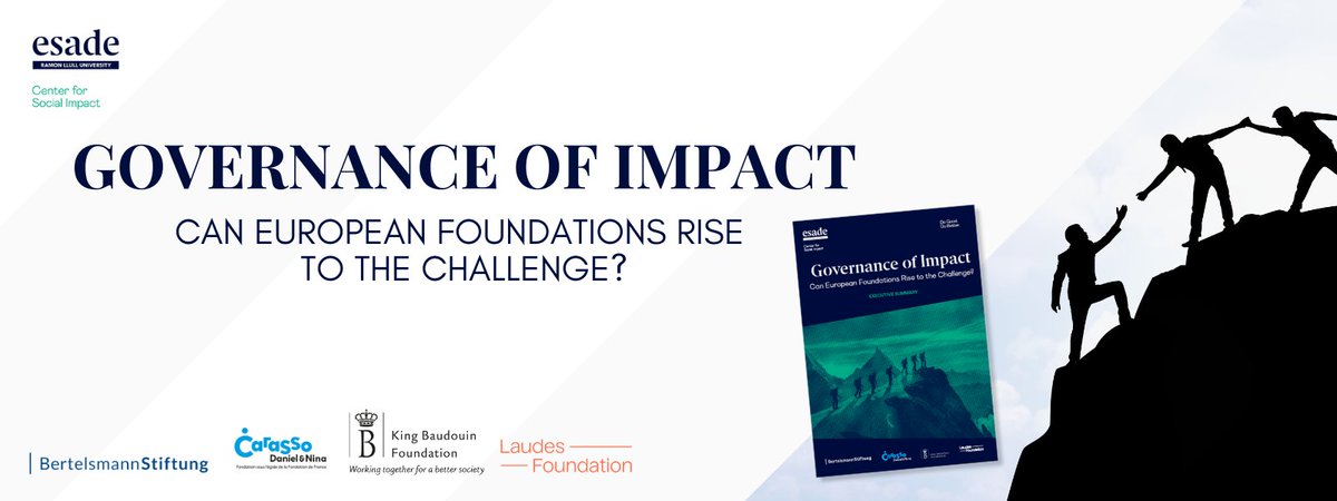 Are foundations doing the right things—and doing them right? 🎙️ Esade Prof. Guillermo Casasnovas hosts Leonora Buckland to discuss the Governance of Impact study. Discover the key framework, challenges, and inspiring examples from foundations. 

🔗Tune in: lnkd.in/dtyjKCzm