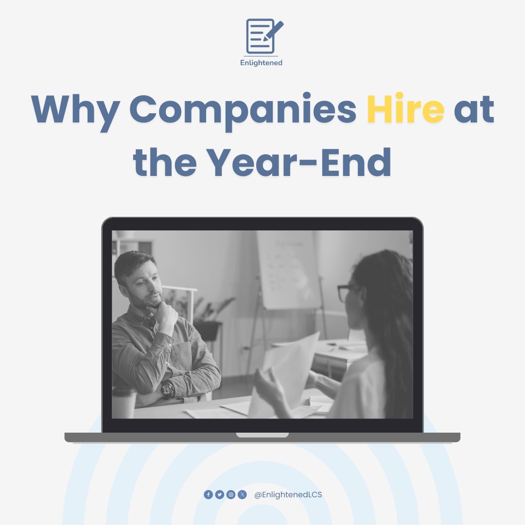 Enlightenedlcs's tweet image. Contrary to popular belief, companies ramp up hiring big time at year-end. Want to know why? Find out below and partner with us to fast-track your applications. DM us now! 🚀 

#YearEndHiring #CareerTips #Career #JobSearch #OpenToWork #HiredLite #CareerGoals