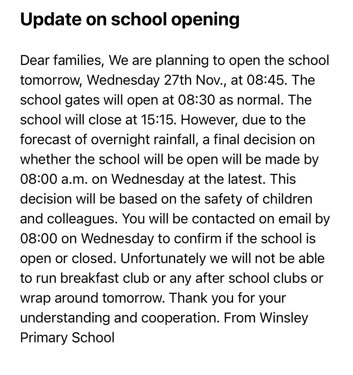 Update on school opening <a href="/PalladianTrust/">Palladian Academy Trust</a>
