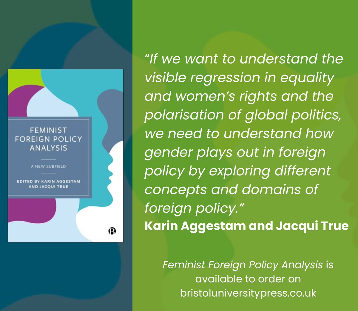 Bristol Uni Press (@brisunipress) on Twitter photo Out now! Feminist Foreign Policy Analysis by <a href="/KarinAggestam/">Karin Aggestam</a> and <a href="/JacquiTrue/">Jacqui True</a>. Read the first chapter for free until the end of the year: bristoluniversitypressdigital.com/edcollchap/boo… Out now! Feminist Foreign Policy Analysis by <a href="/KarinAggestam/">Karin Aggestam</a> and <a href="/JacquiTrue/">Jacqui True</a>. Read the first chapter for free until the end of the year: bristoluniversitypressdigital.com/edcollchap/boo…