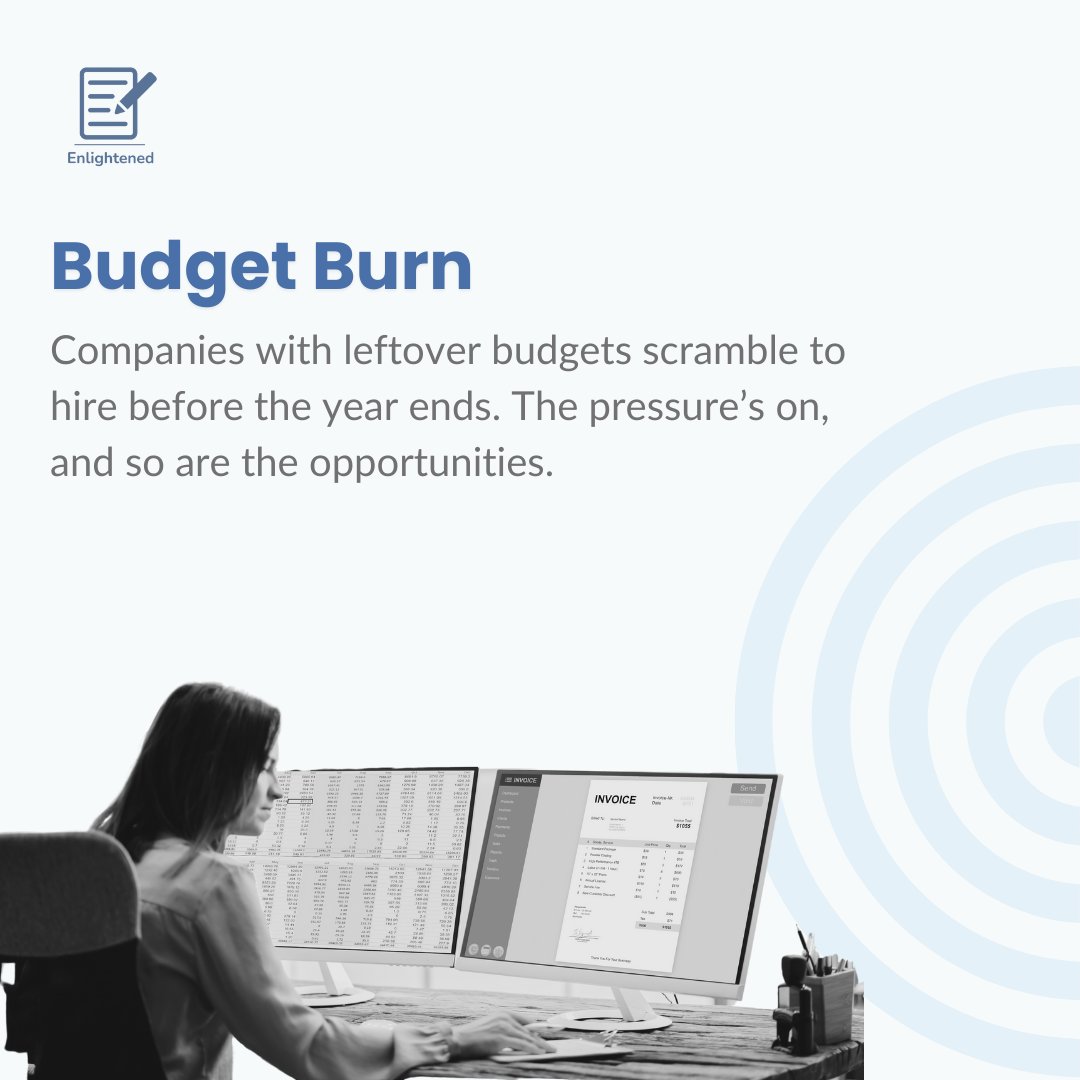 Enlightenedlcs's tweet image. Contrary to popular belief, companies ramp up hiring big time at year-end. Want to know why? Find out below and partner with us to fast-track your applications. DM us now! 🚀 

#YearEndHiring #CareerTips #Career #JobSearch #OpenToWork #HiredLite #CareerGoals