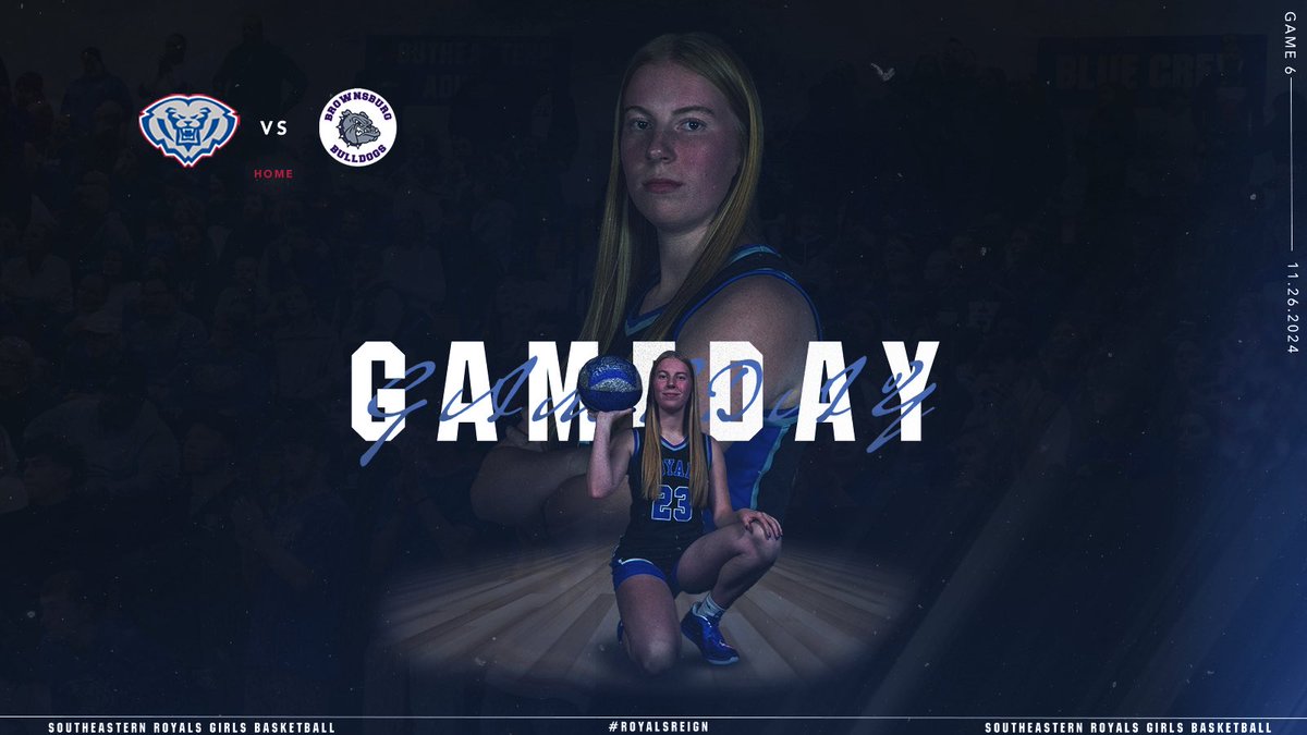 HSEAthletics's tweet photo. Game Day!

🏀 @HSEGirlsBball 
🆚 Brownsburg
⌚️ 6:00 pm
📍 Varsity Gym
🎟 https://t.co/IiWRU7Ofl2

#GoRals🔵🦁 https://t.co/OePlvRUEgU