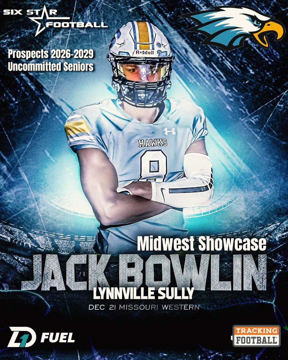 MIDWEST SHOWCASE |  Jack Bowlin

6’3, 195  |  WR   |  2026  |  Lynnville Sully  (IA) | @jackbowlin12

⭐ Excited to announce Jack Bowlin will be attending the Midwest Showcase!

📆Dec 21
📍Missouri Western

REGISTER/INFO ➡️sixstarfootball.com/six-star-footb…