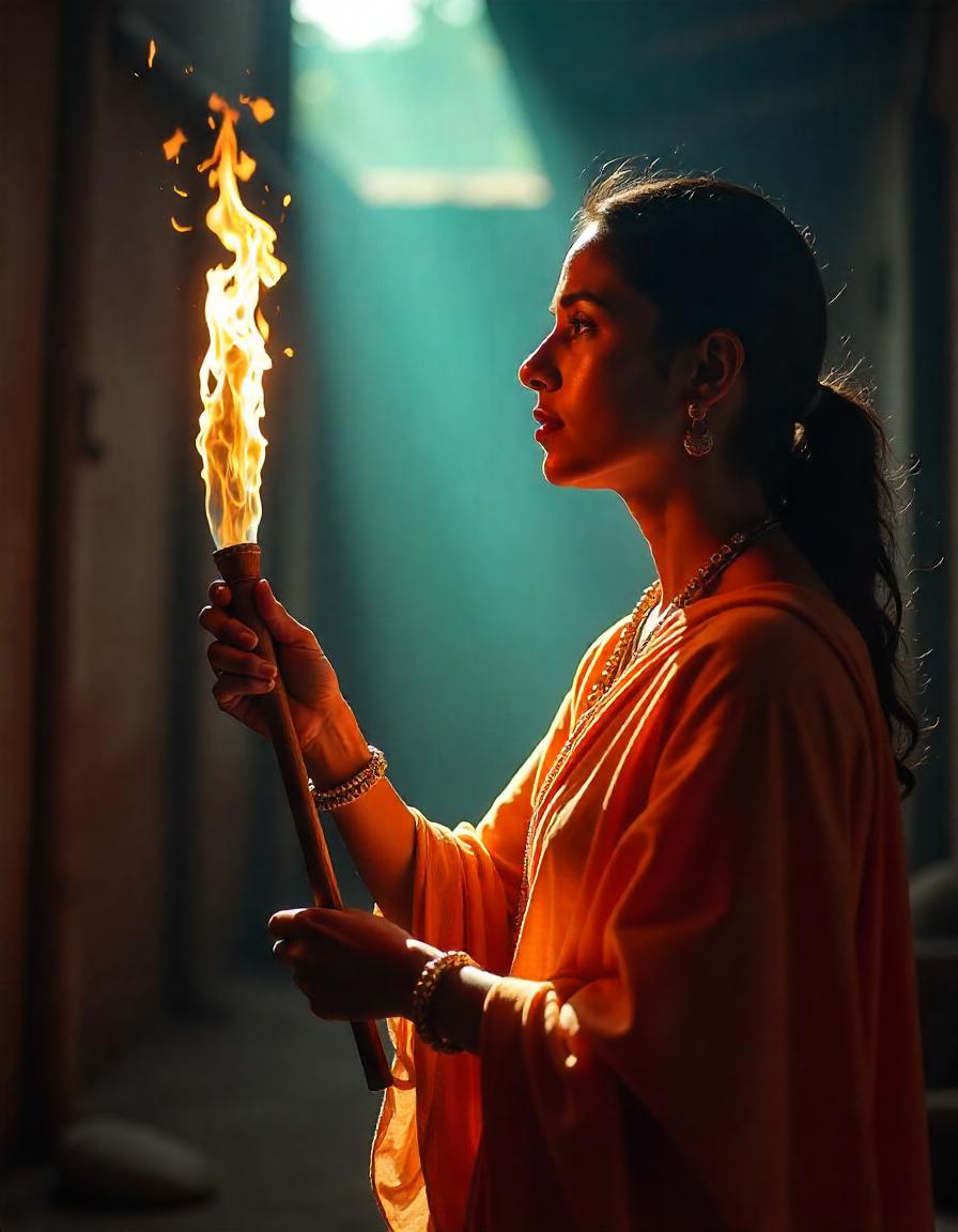 Javed_Newton's tweet photo. Courage, strength, and resilience. A woman carrying fire, lighting the way in a world full of darkness.This is more than just a photo, it is a symbol of power, grace and transformation.  #StrengthInEveryStep #Resilience #Empowerment  #WomenInspire https://t.co/HHiAhCh1e4