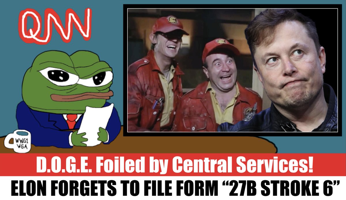 🚨BREAKING NEWS FROM #QNN🚨

<a href="/elonmusk/">Elon Musk</a>'s D.O.G.E. STALLED BY CENTRAL SERVICES!

Elon's failure to file form "27B-6" delays the project indefinitely. While Elon says the form "seems unnecessary" sources in Central Services say without it even Musk's plans are stuck in limbo.