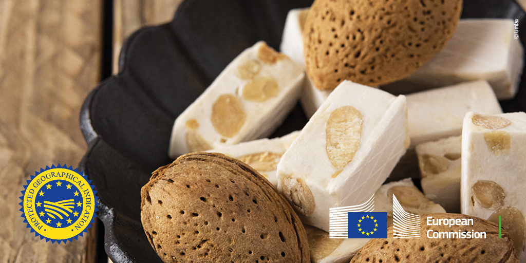 🇪🇺🇫🇷New Protected Geographical Indication from France registered:

Nougat de Montélimar

is a confectionery filled with almonds and pistachios, a perfect mix of crunchy and tender textures.

Discover more👉europa.eu/!Cd6xRn 
#EUQuality