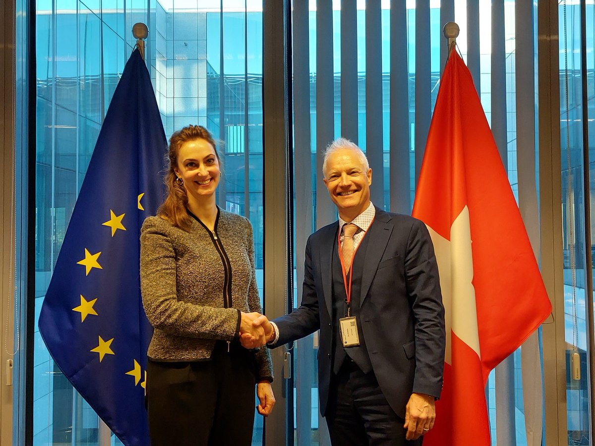 Today <a href="/eu_eeas/">European External Action Service - EEAS 🇪🇺</a> hosted the 2nd  🇪🇺🇨🇭EU-Switzerland mediation consultations in Brussels.

Productive exchanges on concrete areas of cooperation in 🌍Europe, Africa &amp; Asia. 

We need to continue investing in🤝mediation partnerships, to join efforts to peacefully resolve conflicts🕊️