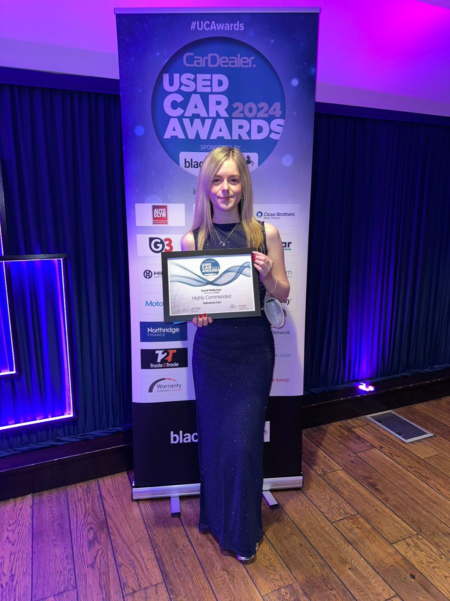 🏆 Saltmarine Marketing Department Win at the Car Dealer Magazine Used Car Awards 2024 as we claim a Highly Commended award for Best Use of Social Media plus Patricia wins the Rising Star award!

Read more &gt;&gt; saltmarine.com/news/saltmarin…