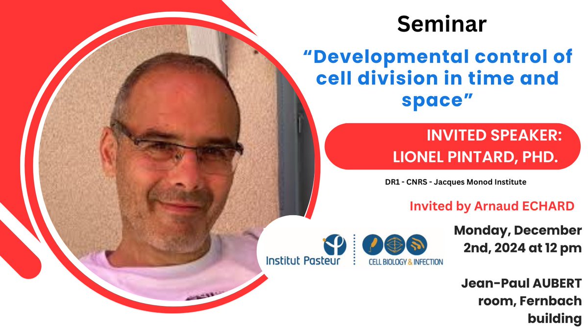 Cell Biology & Infection (@bci_pasteur) on Twitter photo Next <a href="/BCI_Pasteur/">Cell Biology & Infection</a> seminar!
Invited by Arnaud ECHARD Next <a href="/BCI_Pasteur/">Cell Biology & Infection</a> seminar!
Invited by Arnaud ECHARD