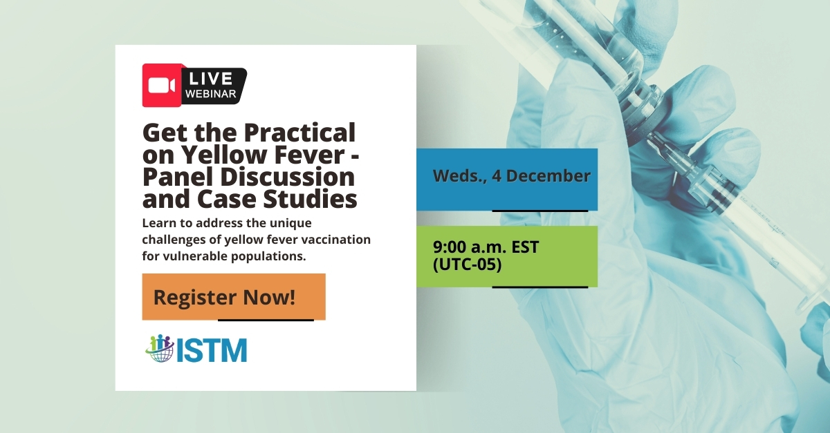 WEBINAR: "Get the Practical on Yellow Fever - Panel Discussion and Case Studies." 

Join the free webinar to learn about delivering yellow fever vaccine to vulnerable populations.

learning.istm.org/products/get-t…