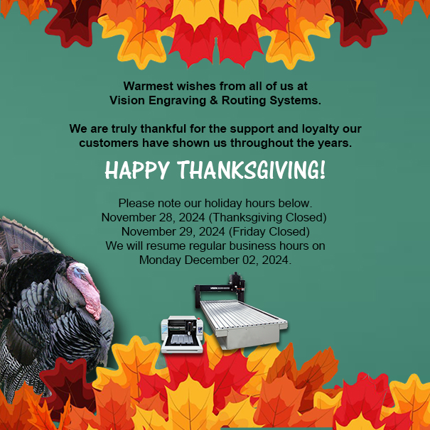 Happy Thanksgiving!

#happythanksgivng #thanksgiving #visionengravers #visionrouters #madewithvision #madeinusa #madeinamerica