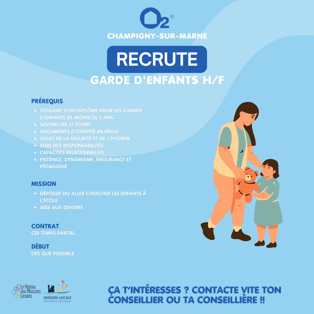 mlbdm94's tweet image. Prêt(e) à entrer dans la vie active ? Postule dès maintenant à nos offres d'emploi !

Besoin de plus d'informations ?

N'hésite pas à contacter ton conseiller ou ta conseillère.

#Recrutement #Emploi #MLBDM #MLBDM94 #MissionLocale