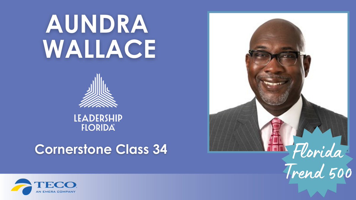 LeadershipFla's tweet photo. Congratulations to @aundra_wallace (#CornerstoneClass34, #NortheastRegion) for being selected as one of @FloridaTrend's Top 500 Influentials in Florida in the Professional Services category. Aundra is the president of @JAXPartnership.
Sponsor: @TampaElectric https://t.co/wIAdAR9Snh