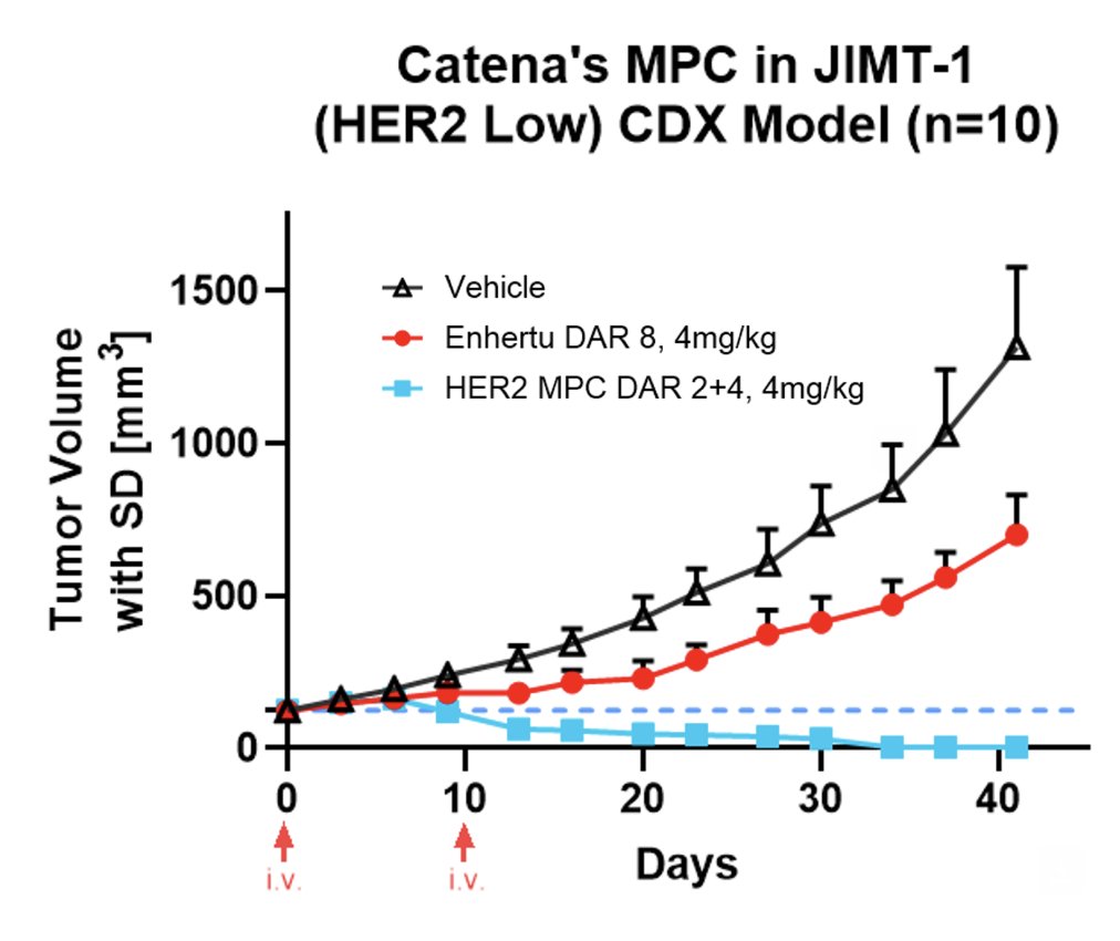 1) Catena Biosciences Multi-Payload Conjugates (MPCs) are officially outperforming the best ADCs in the clinic today, at least when it comes to in vivo models.