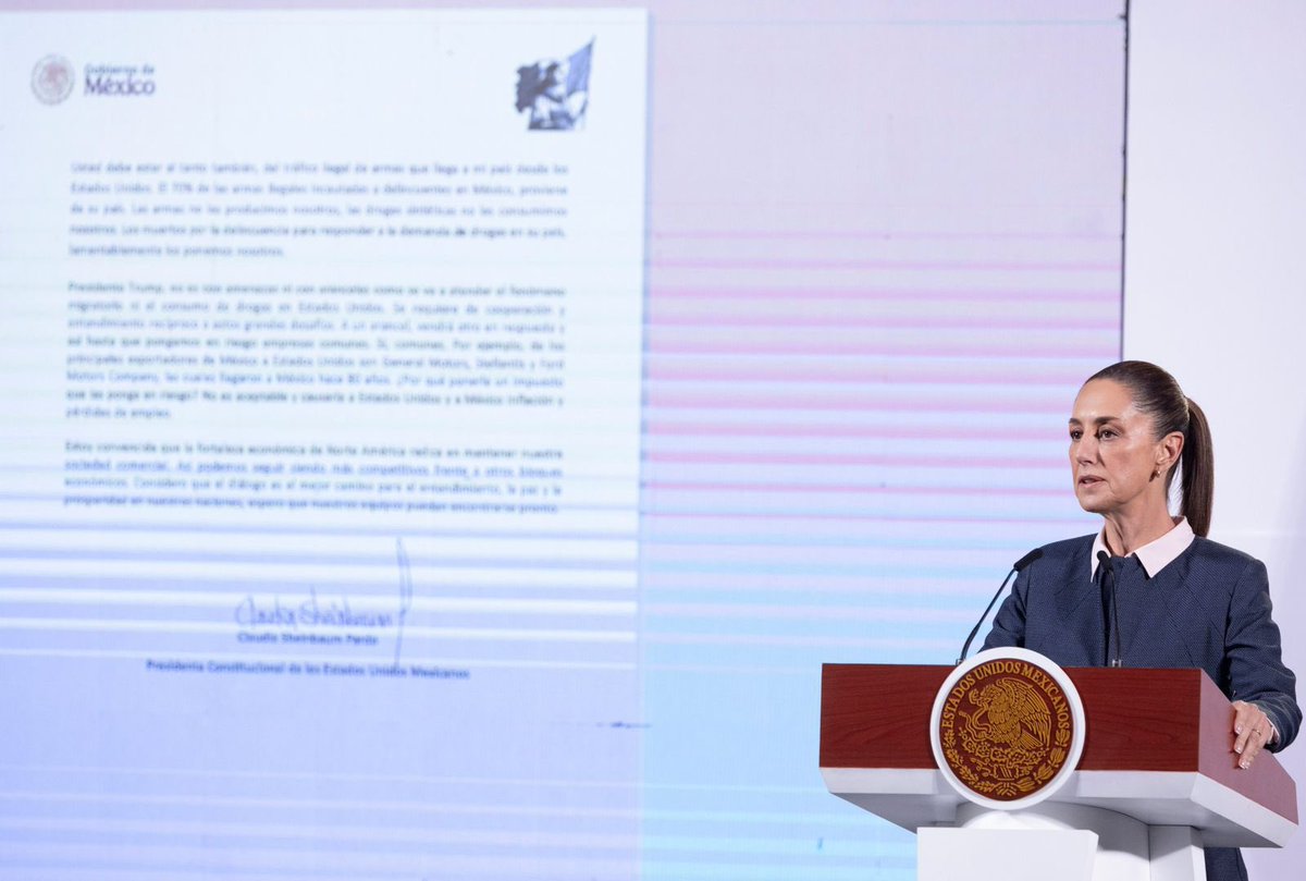 RicardoMonrealA's tweet photo. Respaldamos la postura firme y diplomática de la presidenta @Claudiashein; enfrentar desafíos como el comercio y la migración exige de cooperación, no de amenazas. México no cederá ante presiones unilaterales que atentan contra nuestra soberanía y desarrollo. https://t.co/feZa4q84M5