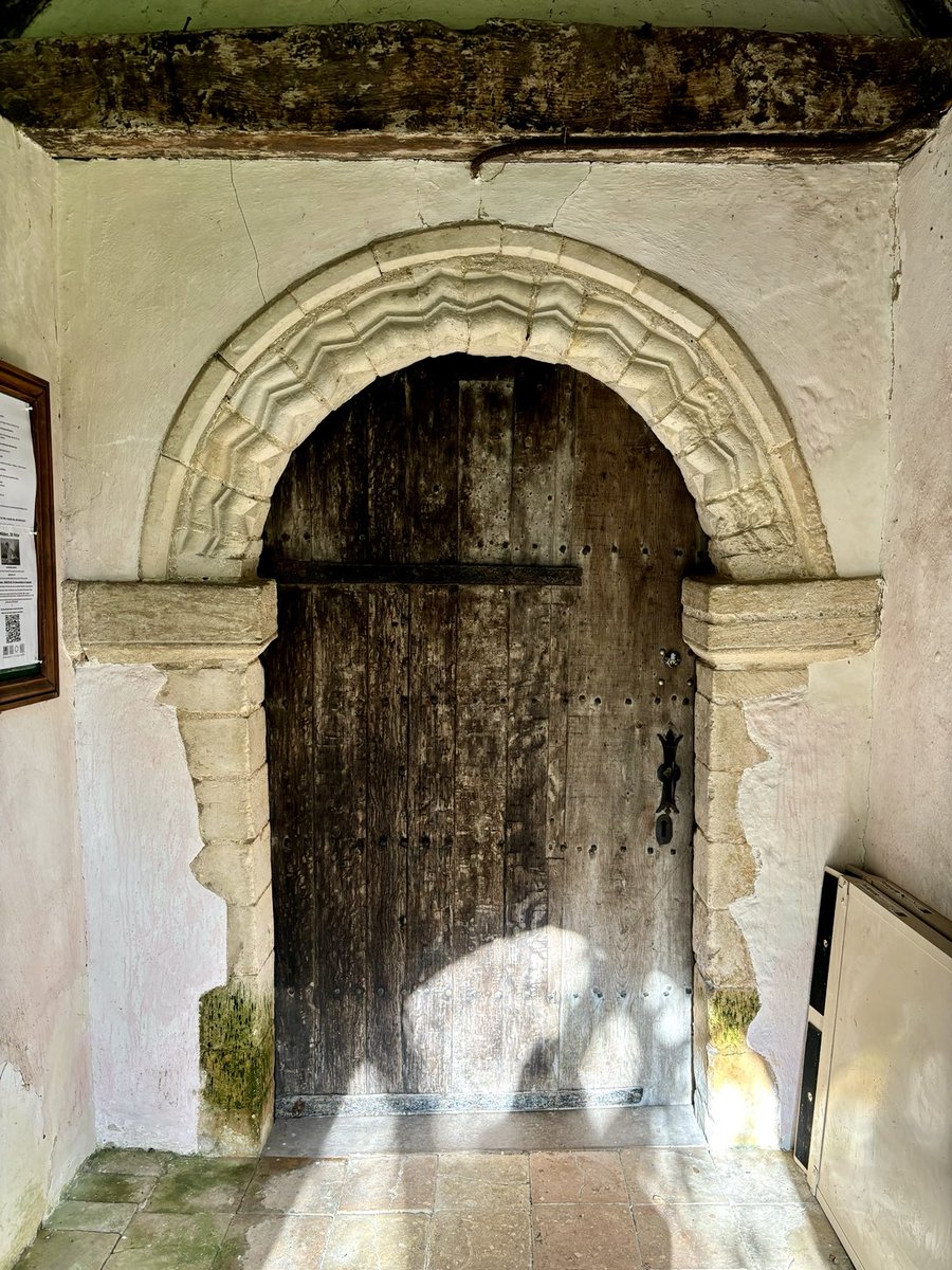 The lovely, relatively simple, little Norman doorway into the Church of Dt. Peter, Milden, Suffolk 😍