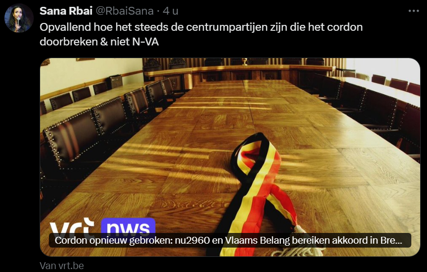 bert_deckers's tweet photo. Iedereen ziet het. Behalve @de_NVA zelf.
#cordonsanitaire #izegem #brecht #ranst https://t.co/PTbxXGLQGc