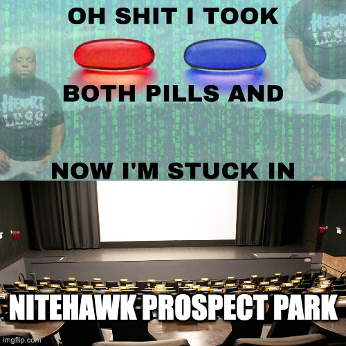 This is your last chance. After this, there is no turning back…

THE MATRIX screens next Tuesday at Nitehawk Prospect Park.

Plus <a href="/missmaliceSnP/">Miss Malice 🦇</a> presents a live pre-show drag performance with special guests God Complex, Cherry Jaymes &amp; Nyx Nocturne: bit.ly/3On8hfY