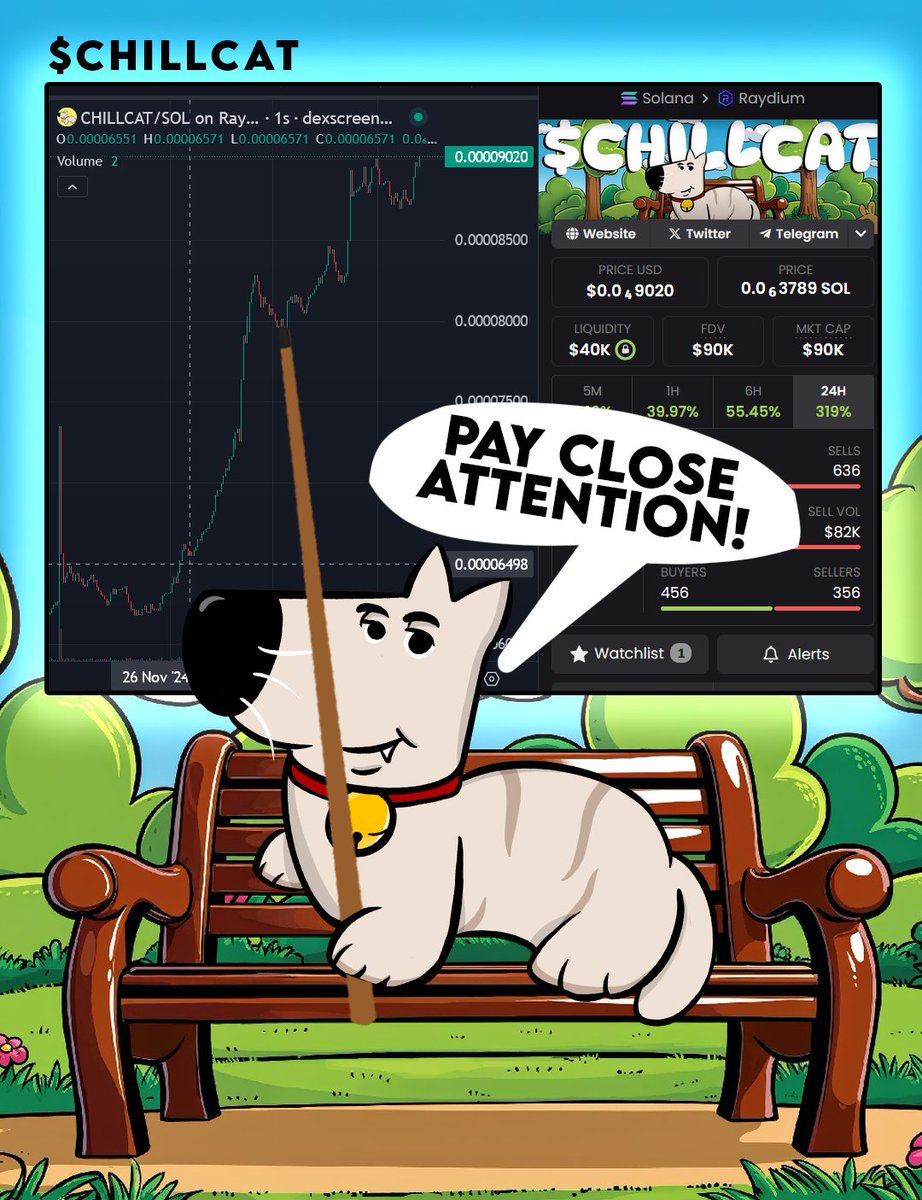 ChillCatX's tweet photo. Pay close attention! #Chillcat is here, and it’s purring along very nicely.😺Things are looking good, real good. This isn’t just a ride, it’s a vibe. 🚀🐾

Website: https://t.co/U5MHUooS18
Telegram: https://t.co/41hH3PSocp
CA: 8gUe183WEjeNsX3dpXd8JETZt7WKD2MRh33bLoM6pump