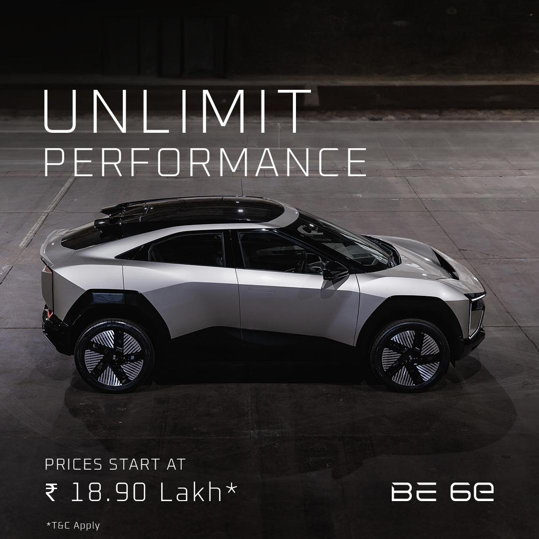 InsightHubIn's tweet photo. Mahindra BE 6e Launched in India at a Introductory Price of ₹18.9 lakh (ex-showroom)
#unlimitindia #Mahindra #XEV9e #BE6e #ElectricOrigin https://t.co/8Lhom3nb6P