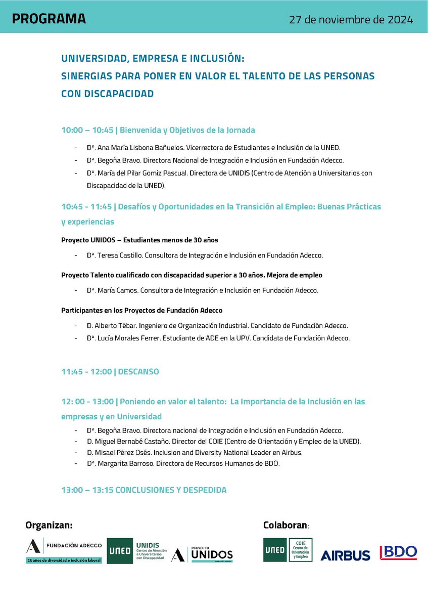 El día 3📅es el Día Internacional de las Personas con Discapacidad y como anhelamos el momento en que todos los días estén preparados para la inclusión, celebramos el mes de la Inclusión👏👏👏👏
Comenzamos mañana...Te esperamos🤩🤩
