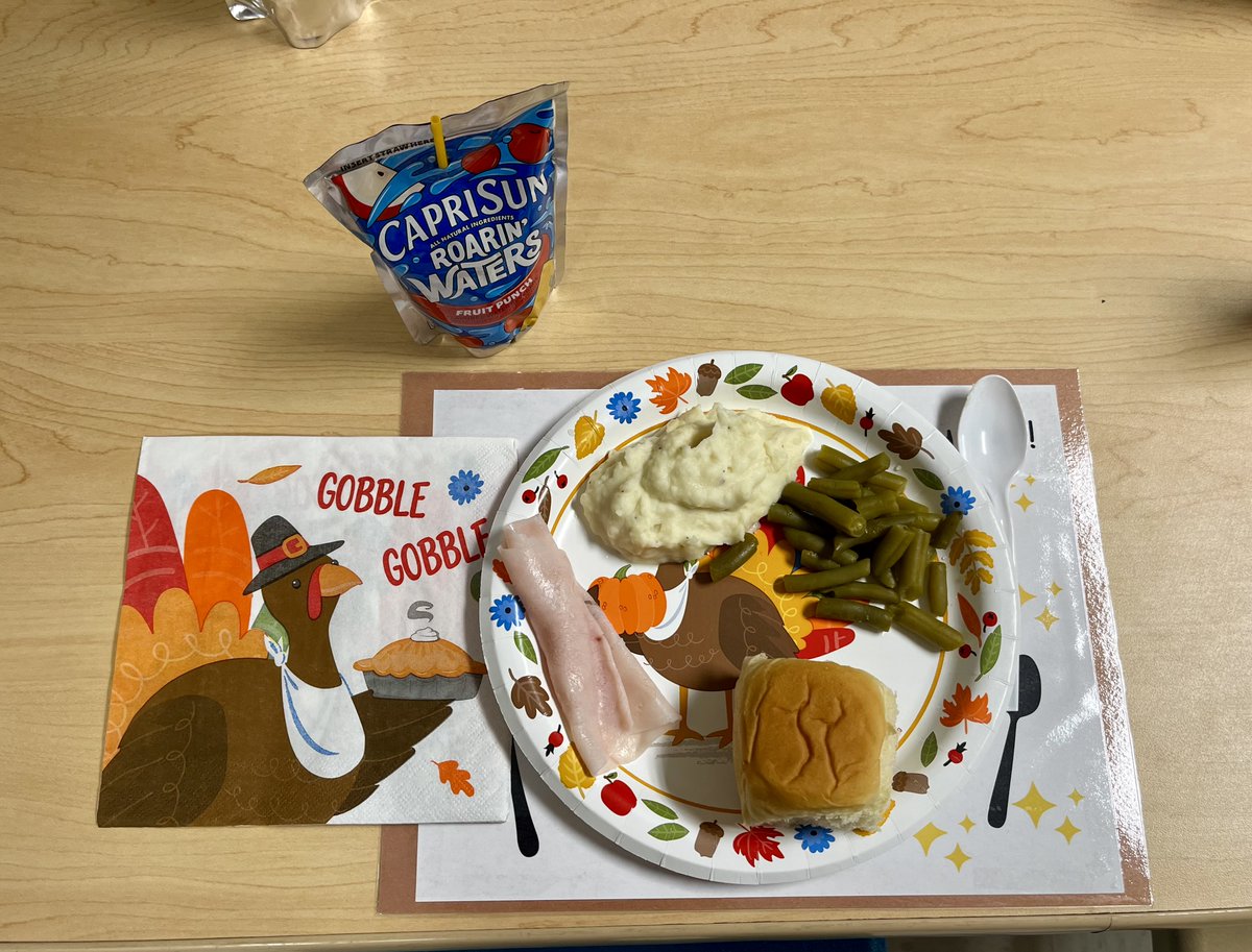 The Preschool Classes enjoyed a Thanksgiving feast yesterday with turkey, mashed potatoes, and more! Each student had a personalized placemat, and we ended the day watching A Charlie Brown Thanksgiving. Happy Thanksgiving!