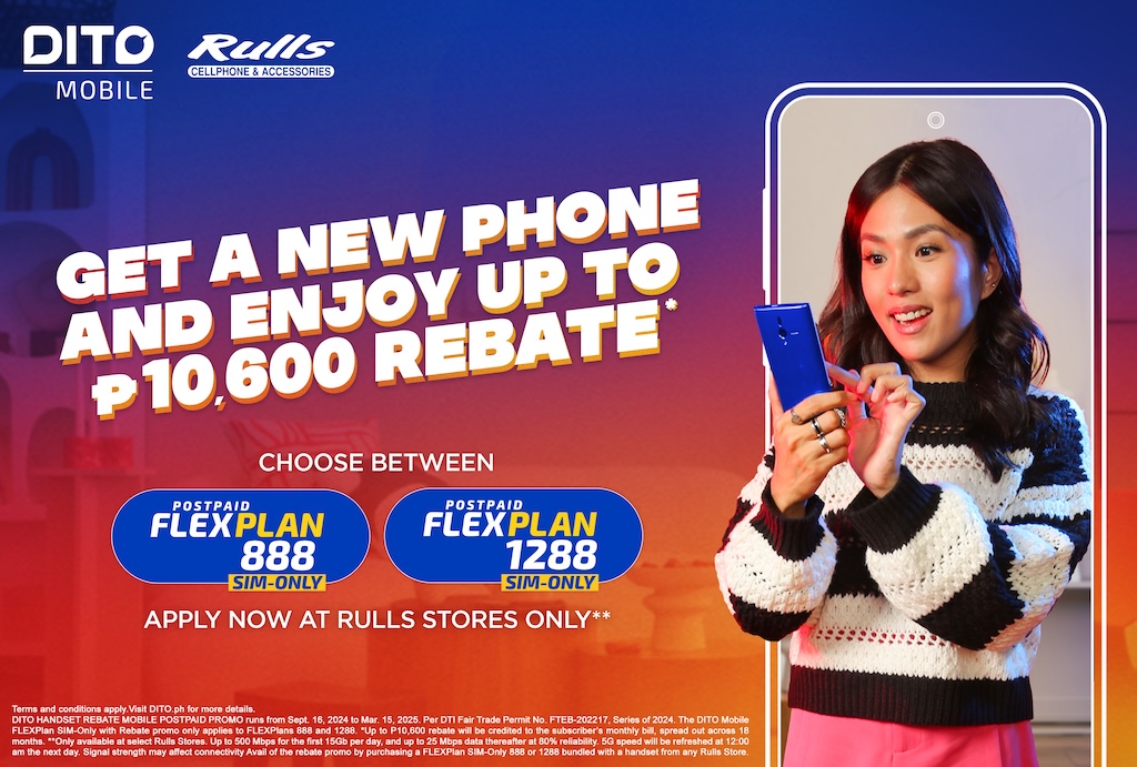bobreyes's tweet image. DITO Telecommunity &amp;amp; Rulls Launch Postpaid Rebate Promo with Savings

DETAILS about this DITO Mobile Postpaid FLEXPlan SIM-Only subscription via bobreyes.com/dito-telecommu…

#DITOtelecommunity #DITOFLEXPlan #DITOPH #BobReyesDotCom #TheFilipinoTechExplainer