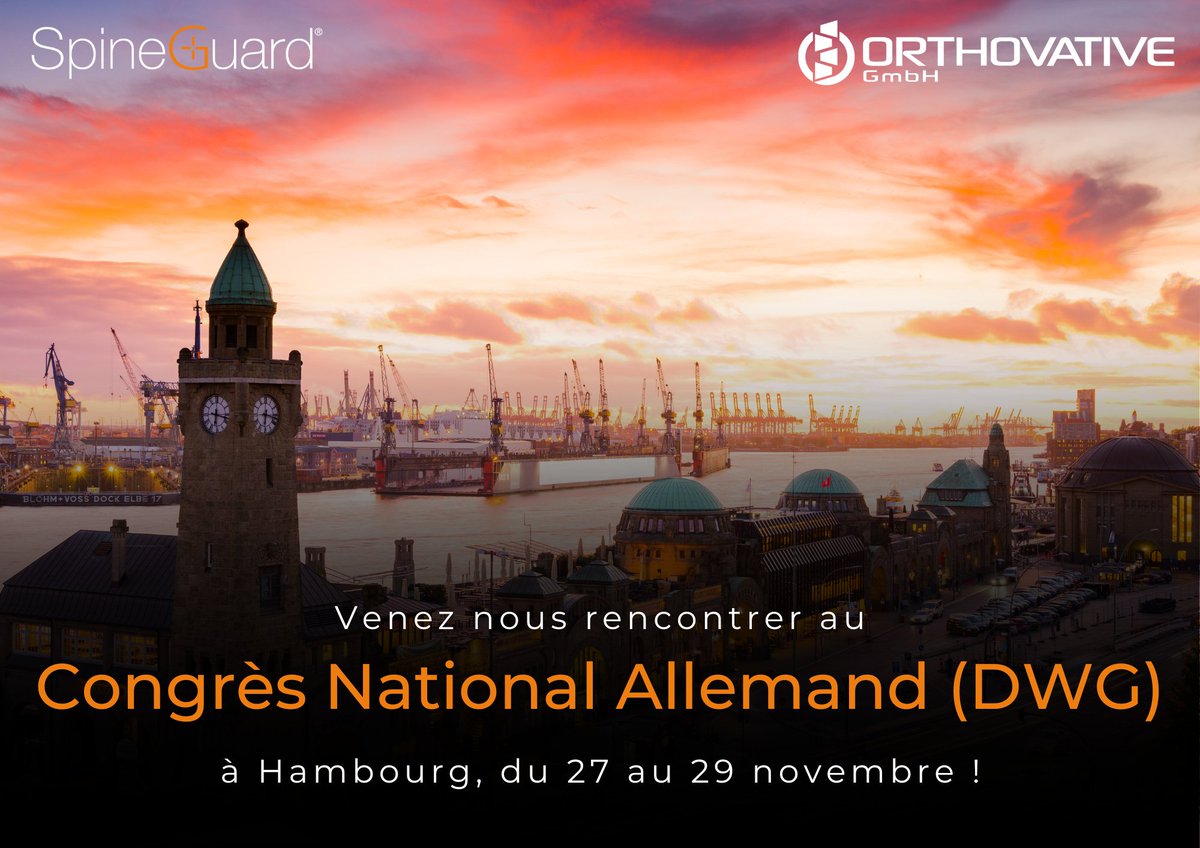 📢 Nous serons présents à partir de demain au Congrès National Allemand (DWG) à Hambourg !

Venez découvrir nos solutions innovantes pour sécuriser la chirurgie du rachis sur le stand 83, avec notre distributeur local Orthovative.

#DWG2024 #ChirurgieRachis #PediGuard