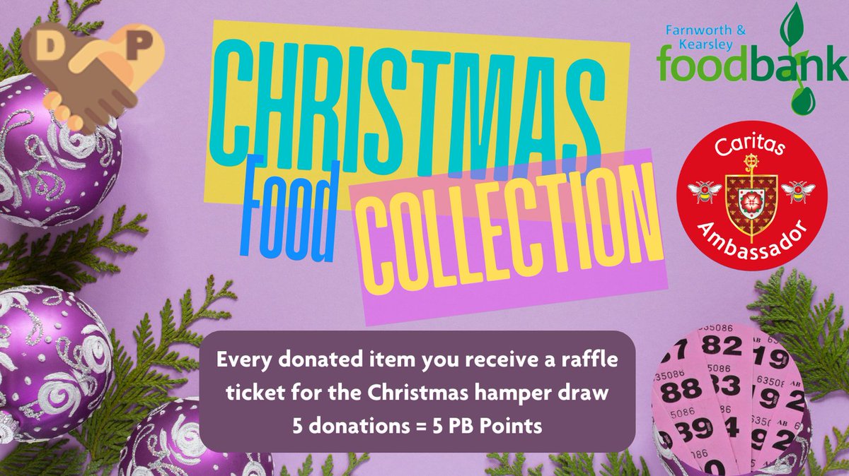 MountStJosephR1's tweet photo. This morning we have launched our Christmas food appeal, collecting for Farnworth and Kearsley Foodbank and the Destitution Project. Please support us by donating items of long life non perishable food. https://t.co/cA5LZoHltS