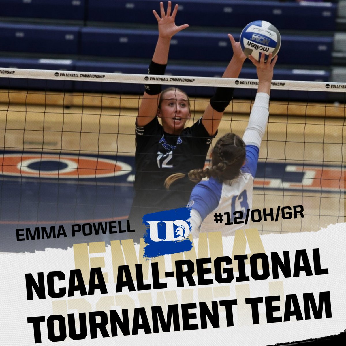 Hope Regional All-Tourament Team!! In two matches in the NCAA Tournament, Powell recorded 24 kills, 41 digs, and 5 blocks and accounted for 30.5 points. Congratulations, Emma!